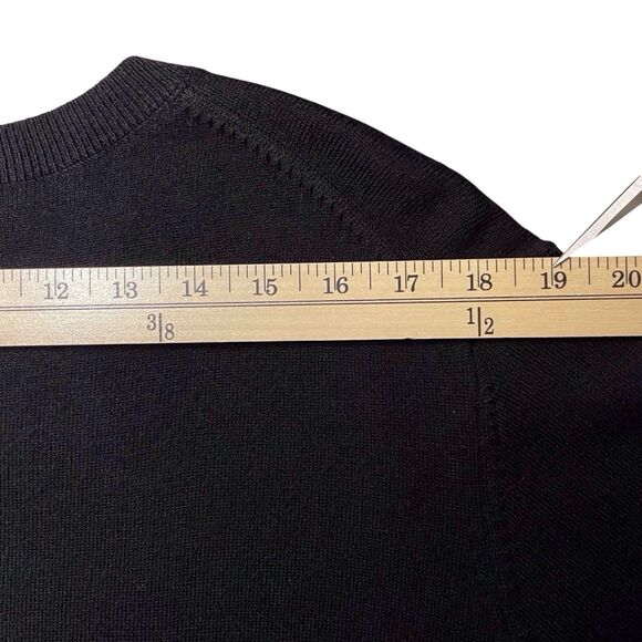 NWT Nordstrom Merino Wool Blend Shift Sweater Dress Size XL Black Long Sleeve - Picture 12 of 15